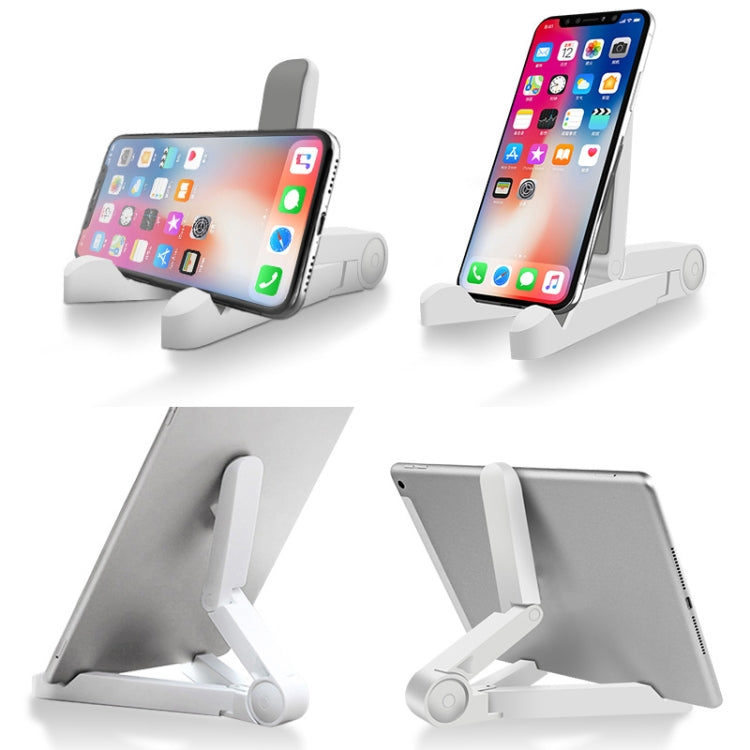 54356 Multifunctional Desktop Universal Foldable Triangular Phone Holder(White)