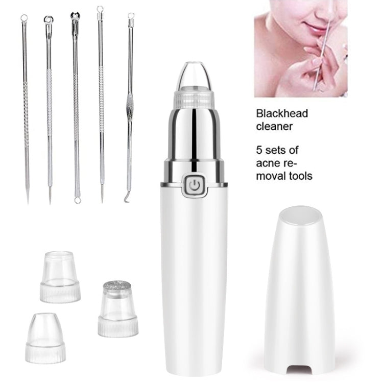HD-3138 Electric Pore Cleaning Instrument Hot Compress To Export Acne Removing Blackhead Beauty Instrument(White)
