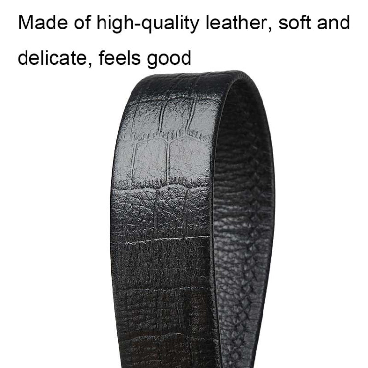 Bopai 13-121211 Crocodile Grain Automatic Buckle Soft and Durable Cowhide Belt(Black)