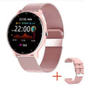 BW0223 Heart Rate/Blood Oxygen/Blood Pressure Monitoring Bluetooth Smart Calling Watch, Color: Mesh Pink