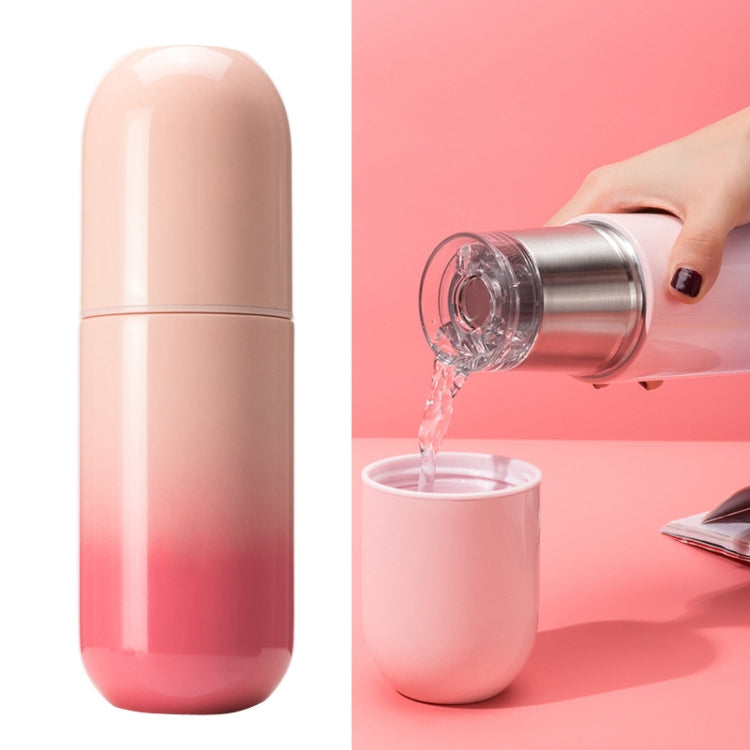 Shoke Portable Mini Insulation Cup 316 Stainless Steel Capsule Cup, Capacity: 280ml(Red Gradient)