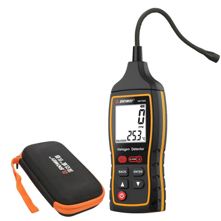 SNDWAY SW743A Halogen Gas Detector Automotive Electronic Air Conditioning Refrigerant Freon Maintenance Leak Detector(Black)