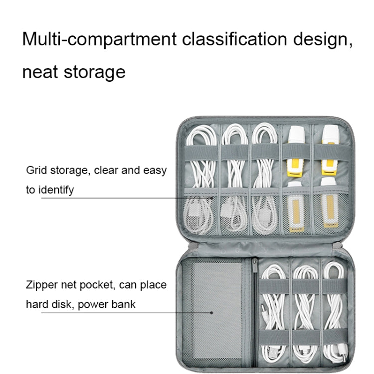 Baona Multifunctional Earphone Data Cable Digital Storage Bag, Spec:, Single-layer (Gray), Single-layer (Black), 2-layer (Gray), 2-layer (Black), Single-Layer Box (Gray), Single-Layer Box (Black), 2-layer Box (Gray), 2-layer Box (Black), XL (Gray)     ...