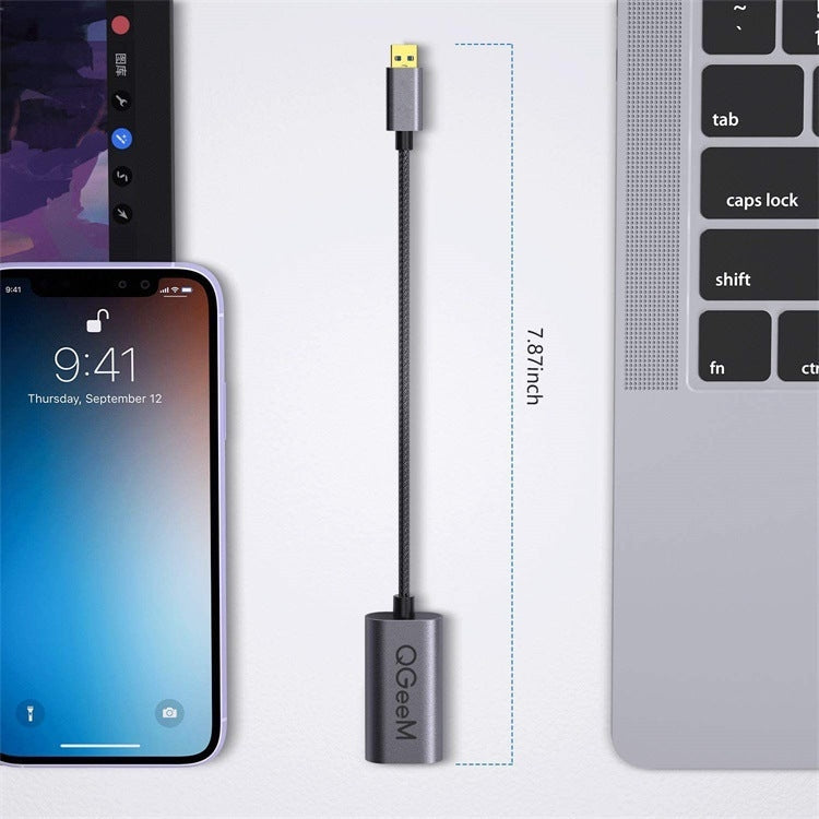 QGeeM QG-UA07-A USB 3.0 to VGA High Speed Transfer Multi-Display Video Converter(Silver Gray)