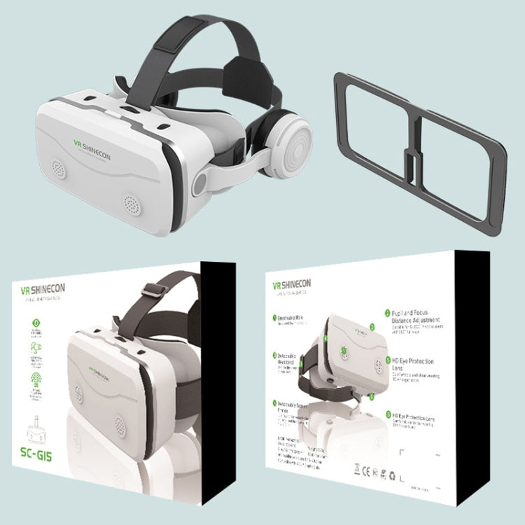 VRSHINECON G15E All In One Phone Special Headset Wearing 3D Glasses VR Game Console(White)