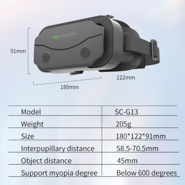VRSHINECON G13 Virtual Reality VR Glasses Mobile Phone Movie Game 3D Digital Glasses(Black)