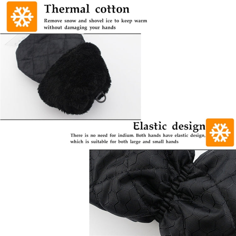 Thick Waterproof Snow Removal Shovel Car Warm Gloves(Black)