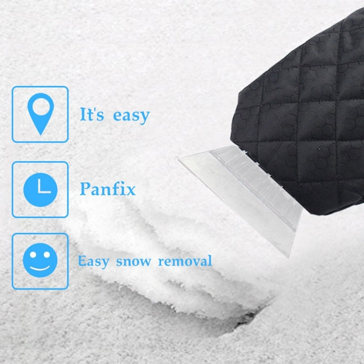 Thick Waterproof Snow Removal Shovel Car Warm Gloves(Black)