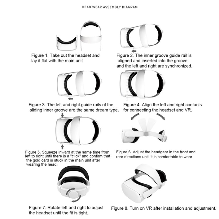 For Oculus Quest 2 VR SHINECON OS01 Adjustable All -In -One Head Strap VR Accessories(White)