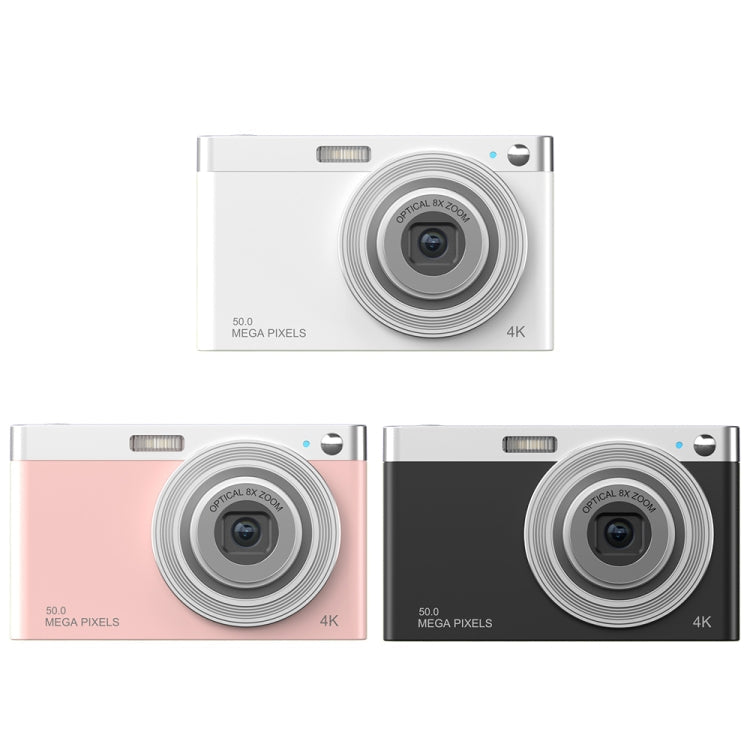 C13 2.88 inch 4K 8X Optical Zoom Telescopic Lens HD Digital Camera, Spec: Pink+Card Reader+16G