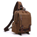Outdoor Travel Messenger Canvas Chest Bag, Color: Brown