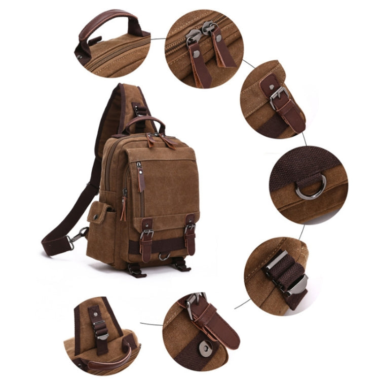 Outdoor Travel Messenger Canvas Chest Bag, Color: Gray
