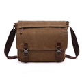 Versatile Canvas Shoulder Messenger Bag Business Computer Bag, Color: Coffee Medium