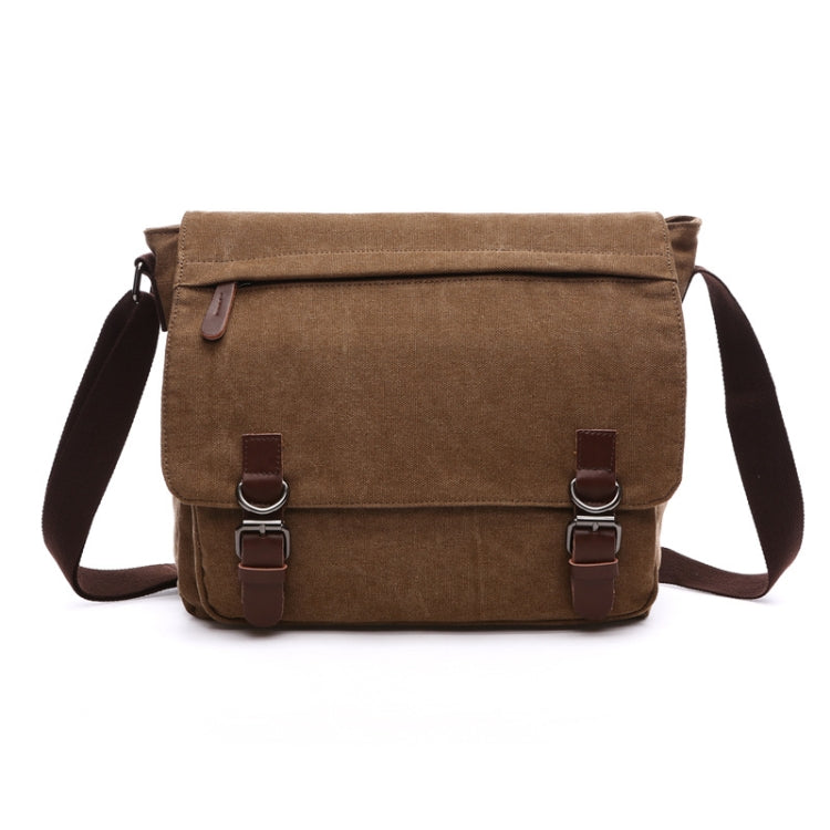 Versatile Canvas Shoulder Messenger Bag Business Computer Bag, Color: Coffee Medium