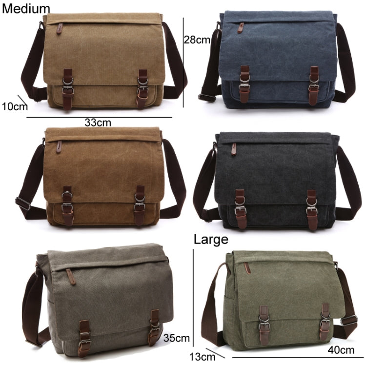 Versatile Canvas Shoulder Messenger Bag Business Computer Bag, Color: Coffee Medium