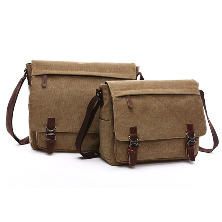 Versatile Canvas Shoulder Messenger Bag Business Computer Bag, Color: Coffee Medium