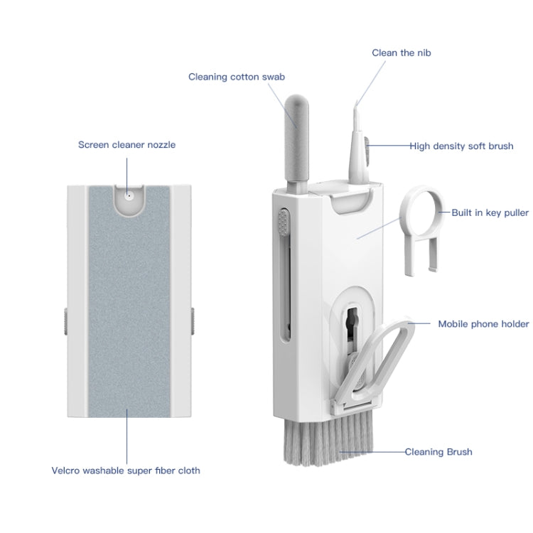 Q8 8-In-1 Multi-Function Headset Cleaning Pen Keyboard Mobile Phone Cleaner(White)