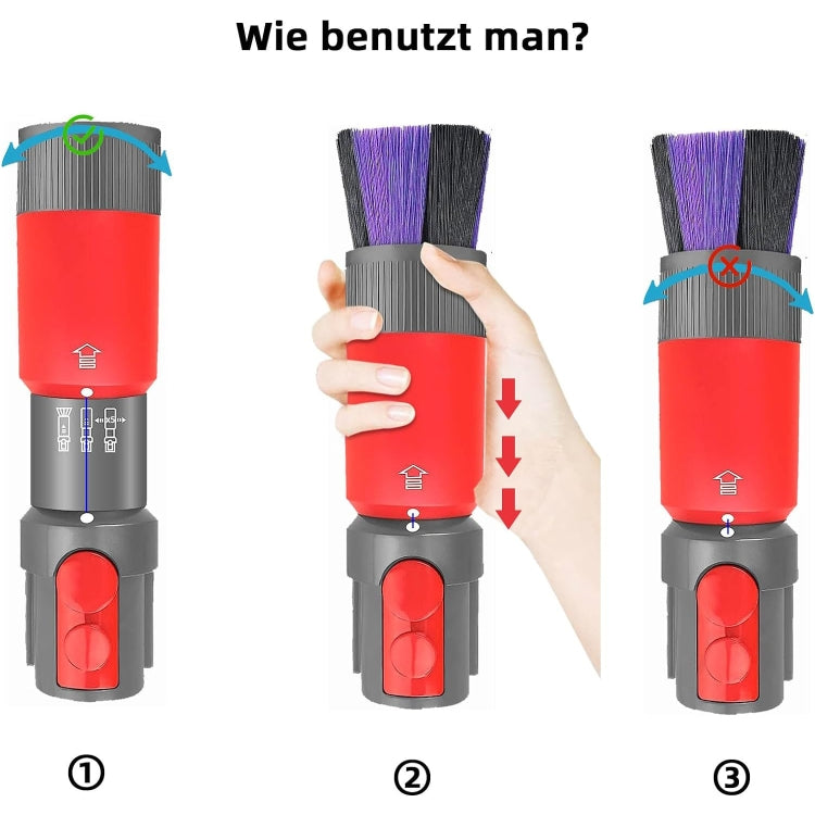 For Dyson Vacuum Cleaner V7 / V8 / V10 / V11 / V15 Non-marking Soft Bristle Dusting Brush, Non-marking Brush