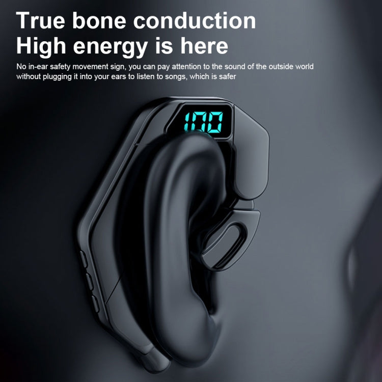 V19 Bone Conduction Digital Display Stereo Hanging Ear Sports Bluetooth Headset, V19 Pink, V19 Blue, V19 Green, V19 Black, V19 White