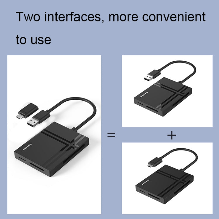 Blueendless C5U3 Type-C/USB-C 5-In-1 CF/XD/TF/SD/MS Card Reader, C5U3