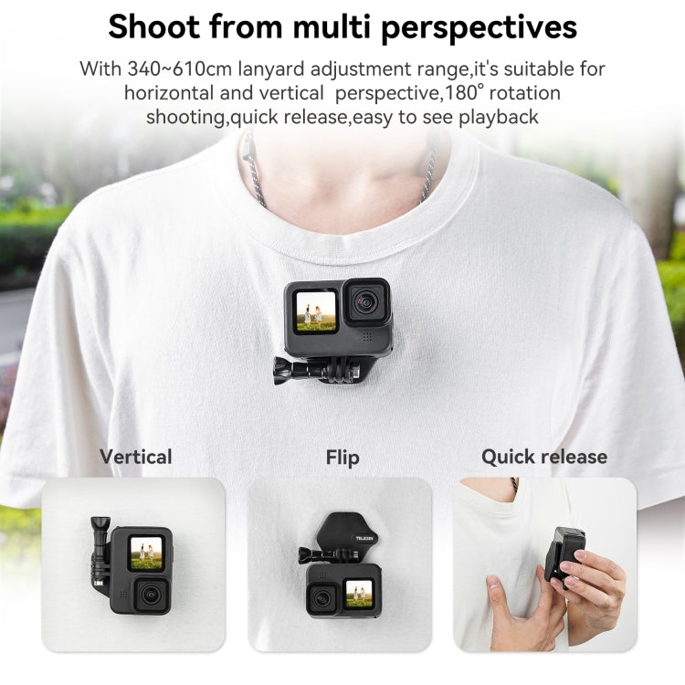 TELESIN Magnetic Action Camera Quick Release Bracket Mount,Spec: Extended Suit