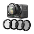 For DJI OSMO Action 3 / 4 TELESIN ND CPL Filter Set Aluminium Alloy Frame Lens(CPL+ND8/16/32 Set)