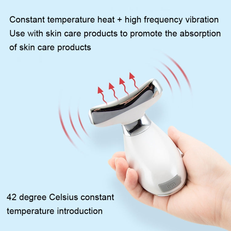KAKUSAN KKS183 Vibrating Massage Neck Wrinkle Instrument Neck Face Massage Instrument(White)
