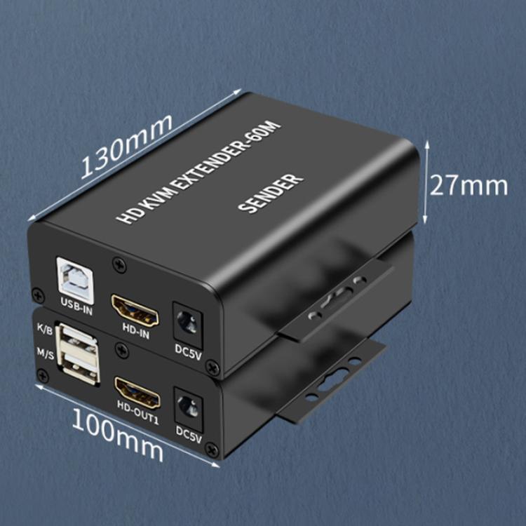 BW-HKE60A HDMI 60m KVM With USB Extender Support POE Single-End Power Supply With US Plug, BW-HKE60A