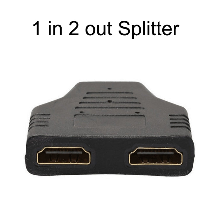 5pcs HDMI Male To 2 HDMI Female Adapter HD Computer Conversion Transformation Plug(Black)