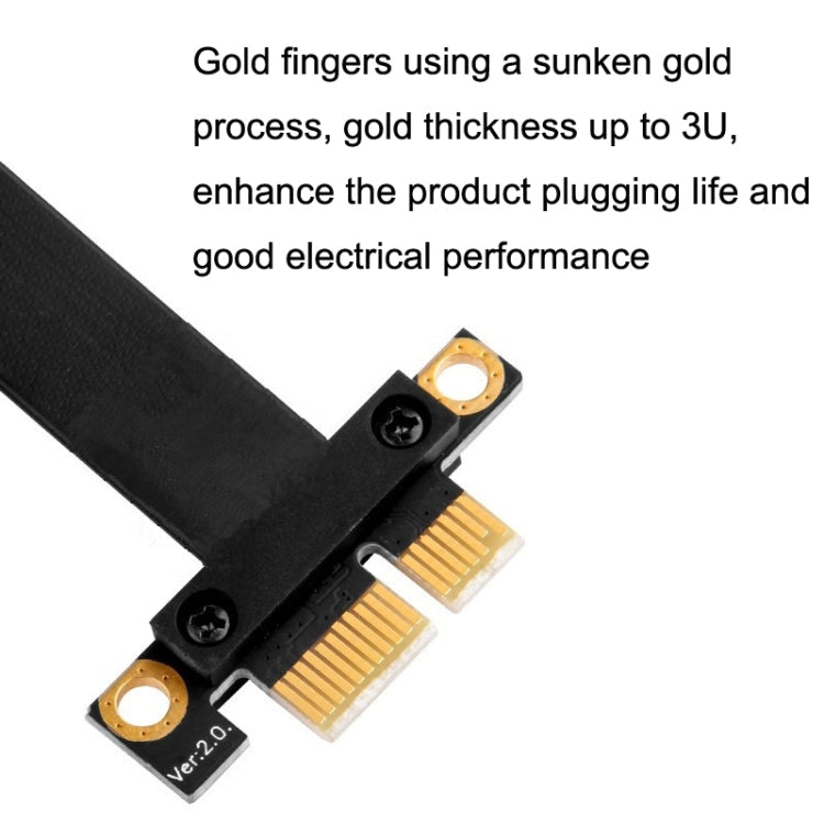 PCI-E 3.0 1X 90 Degrees Graphics Card / Wireless Network Card Extension Cable, Cable Length: 40cm