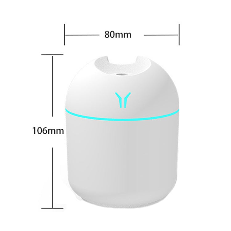 USB Mini Desktop Colorful Night Light Car Humidifier, Spec: 250ml (Y-White)
