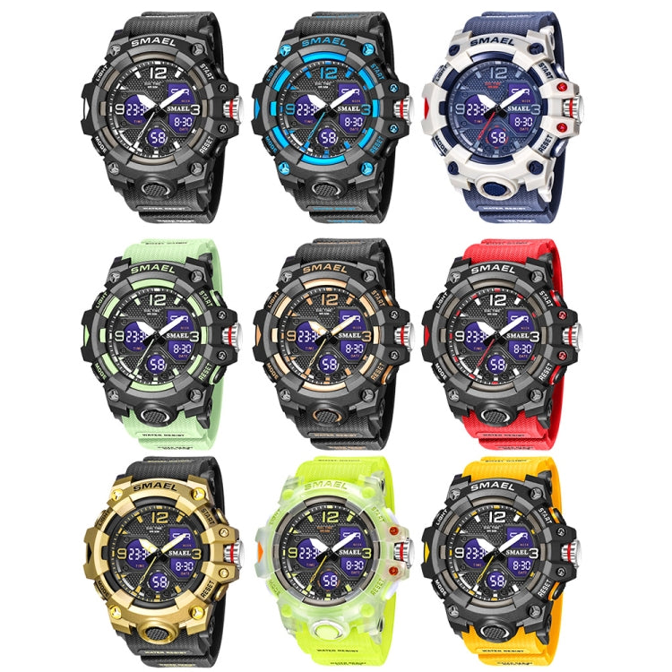 SMAEL 8008 Outdoor Sports Multifunctional Waterproof Luminous Men Watch(Black Blue)