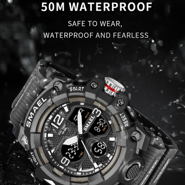SMAEL 8008 Outdoor Sports Multifunctional Waterproof Luminous Men Watch(Black Blue)