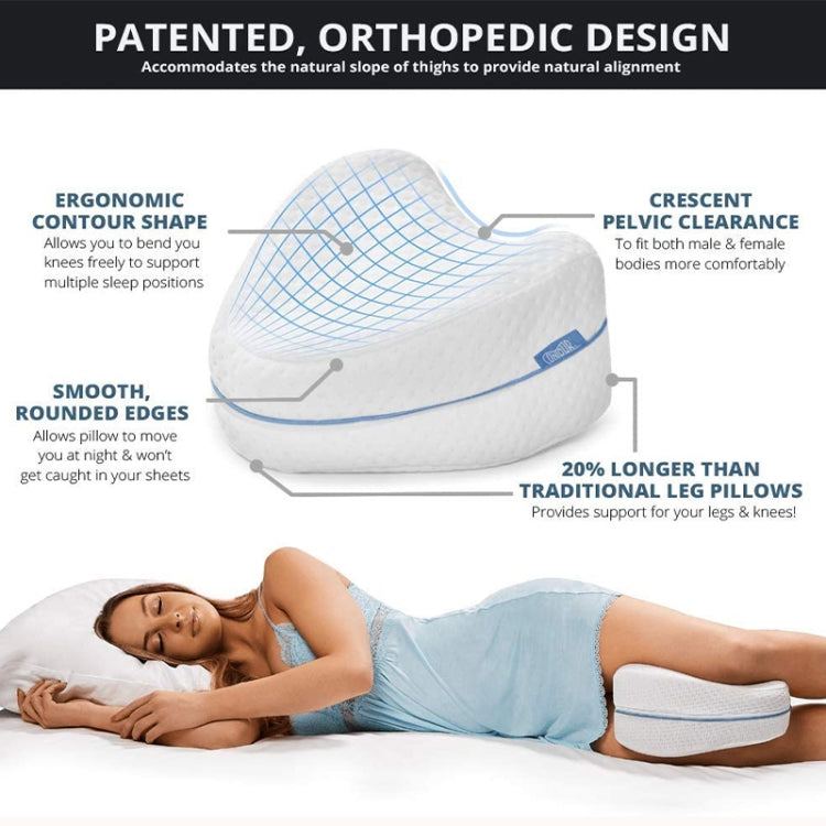 Body Memory Cotton Leg Pillow Sleeping Orthopedic Sciatica Back Hip Joint for Pain Relief(White Inner)