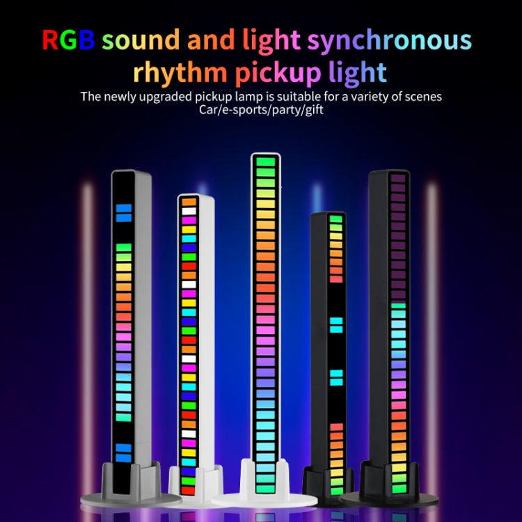 RGB Sound-controlled Rhythmic Response Lights Music Ambient LED Pick-up Lights Charging(16 Lightó Black)
