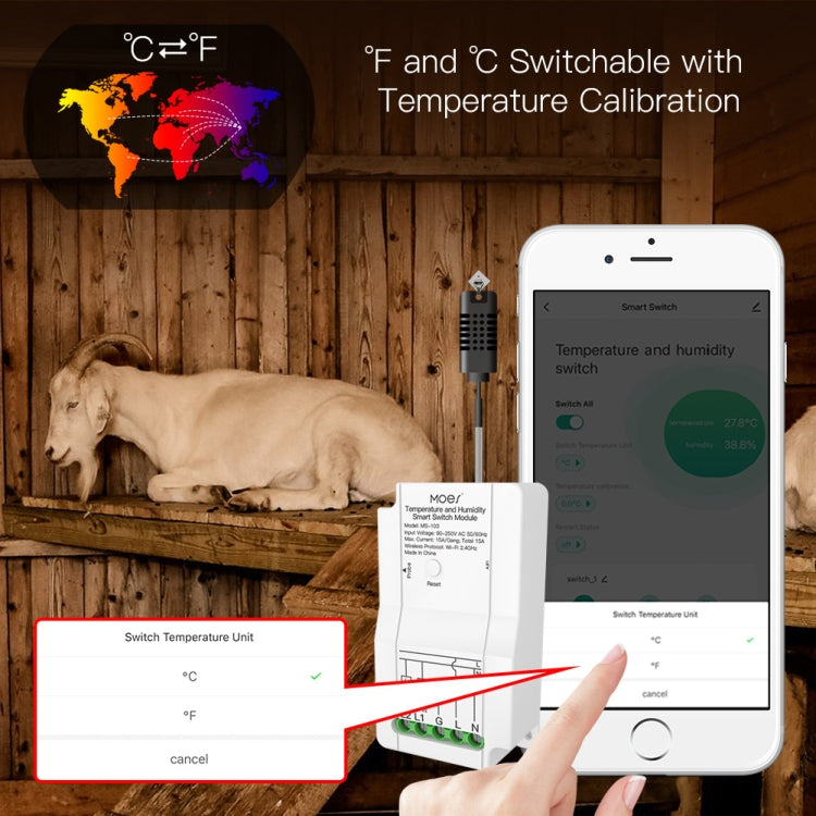 WiFi Switch Module+Temperature Probe Tuya Dual-way Temperature and Humidity Switch Timer Smart Switch