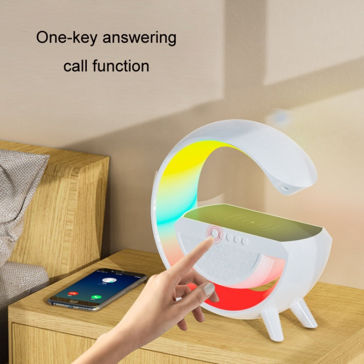 DH001 Smart Wireless Charging Ambient Light Bluetooth Speaker(White)