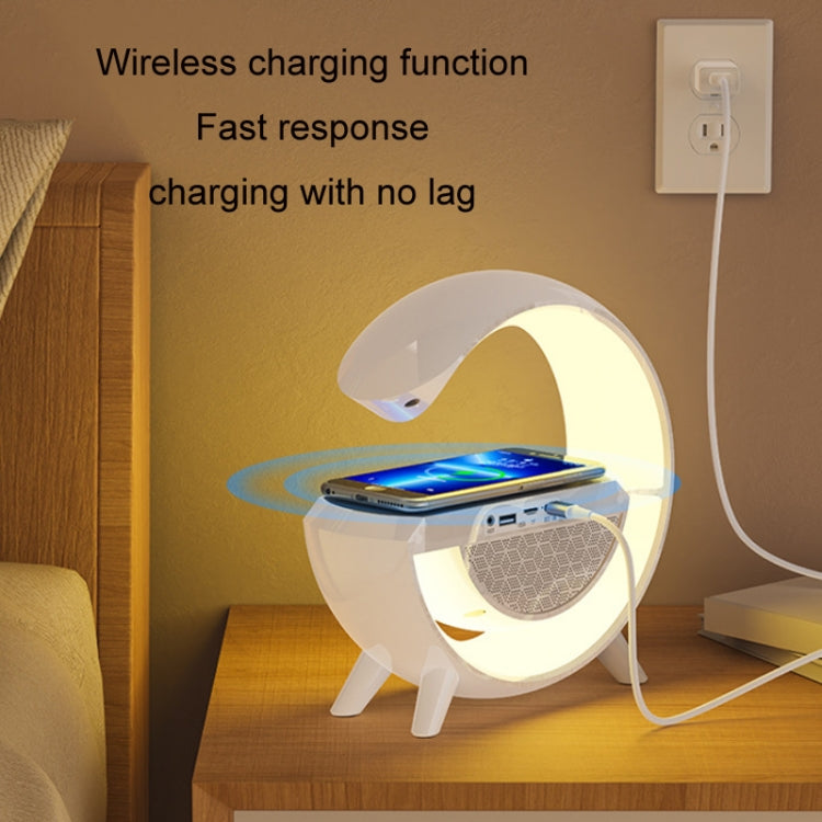 DH001 Smart Wireless Charging Ambient Light Bluetooth Speaker(White)