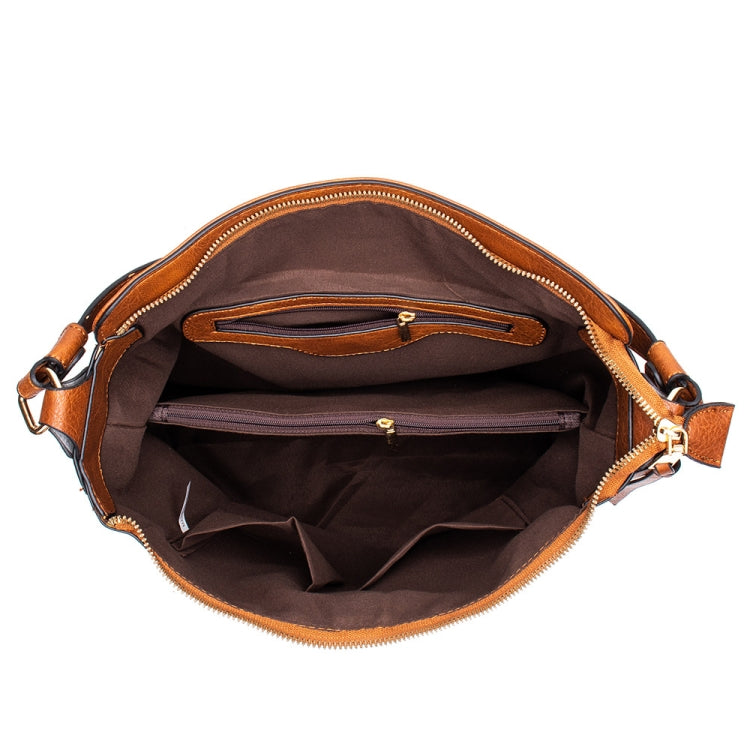 7871 Large Capacity Adjustable Leather Tote Bag Multi-compartment Shoulder Bag, Color: 2-In-1 Red