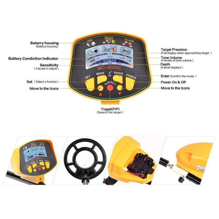 MD9020C High Sensitivity LCD Display Metal Detector, MD9020C