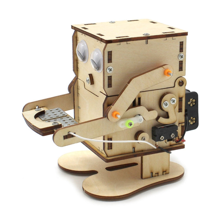 Robot Eating Coins Kids DIY Science Toy Educational Scientific Experiment Kit Wood Craft