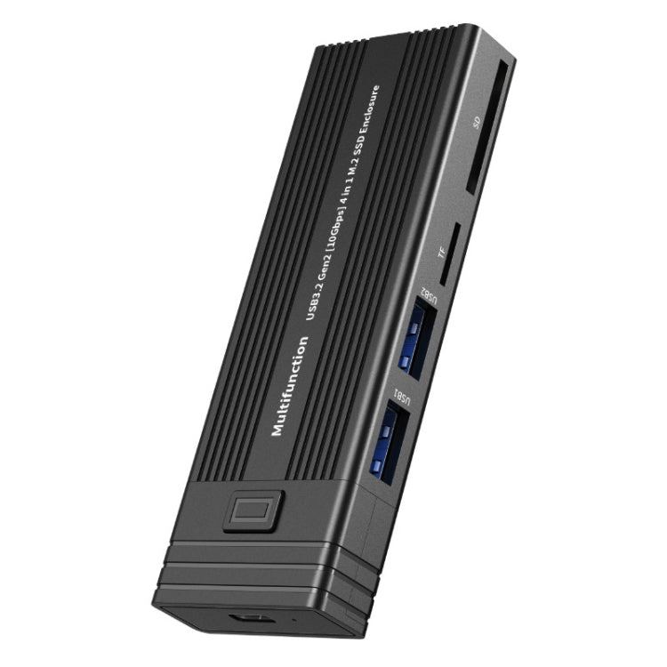 M.2 NVME SATA SSD Enclosure Adapter With 4 In 1 Hub USB 3.2 Gen 2 10Gbps HDD Adapter Support SD/TF Cardread(Black)