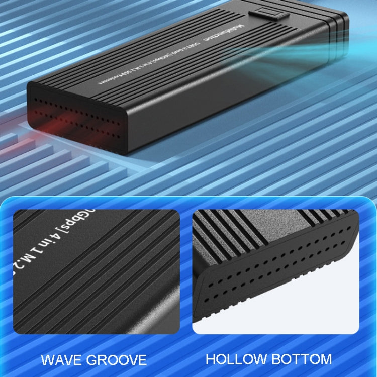M.2 NVME SATA SSD Enclosure Adapter With 4 In 1 Hub USB 3.2 Gen 2 10Gbps HDD Adapter Support SD/TF Cardread(Black)