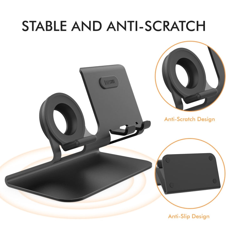 AhaStyle ST04 Aluminum Alloy Charging Base, For 4-8 inch Smart Phone&Apple Watch Series(Black)