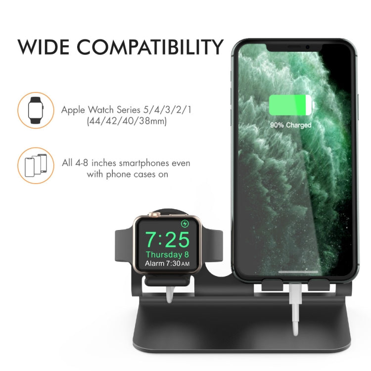 AhaStyle ST04 Aluminum Alloy Charging Base, For 4-8 inch Smart Phone&Apple Watch Series(Black)