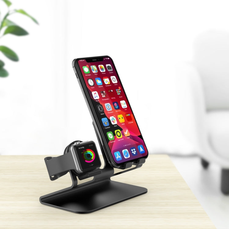 AhaStyle ST04 Aluminum Alloy Charging Base, For 4-8 inch Smart Phone&Apple Watch Series(Black)