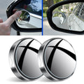 1pair Reversing Mirror Small Round Mirror HD Large View Suction Cup Blind Spot Mirror(Silver)