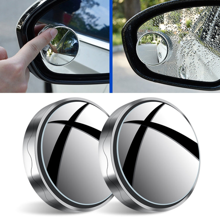 1pair Reversing Mirror Small Round Mirror HD Large View Suction Cup Blind Spot Mirror(Silver)