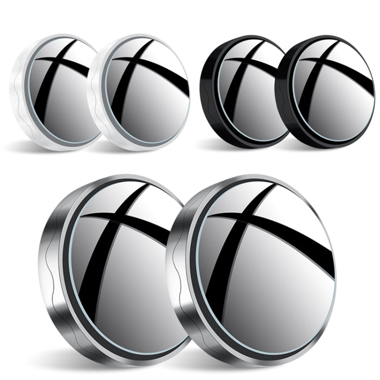 1pair Reversing Mirror Small Round Mirror HD Large View Suction Cup Blind Spot Mirror(Silver)