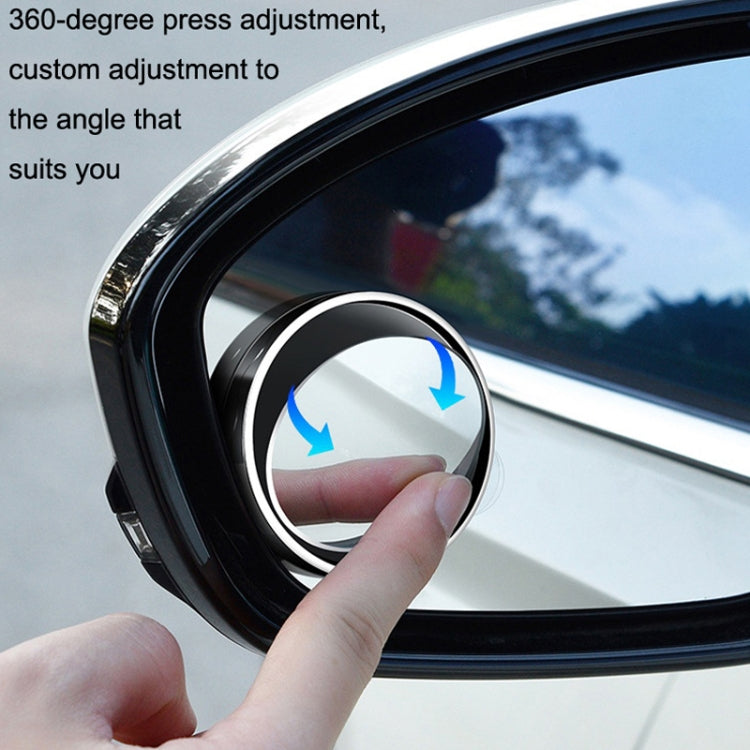 1pair Reversing Mirror Small Round Mirror HD Large View Suction Cup Blind Spot Mirror(Silver)